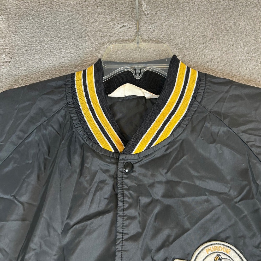 Vintage Chalk Line Purdue Boilermakers Jacket Mens XL Black Varsity Bomber NCAA - Picture 2 of 13